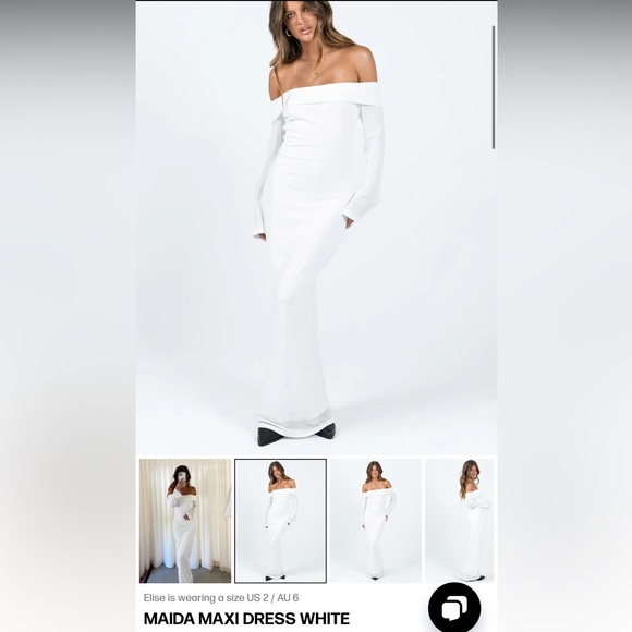 Princess Polly Maida Maxi Dress in White.